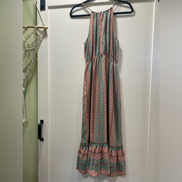 Soprano Pink and Green Patterned Maxi Dress - Picture 2 of 6